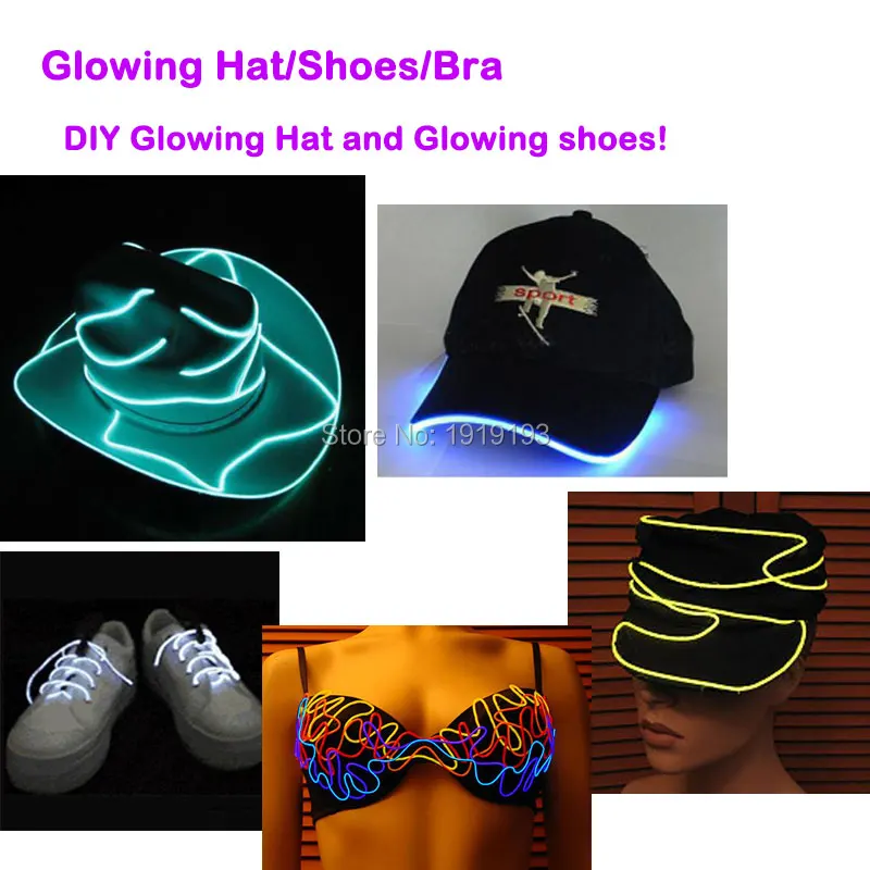 Trendy 1Meter 2.3mm LED Neon Glowing wire EL Wire suitable for DIY party bar dance holiday lighting with Micro EL Driver Trendy 1Meter 2.3mm LED Neon Glowing wire EL Wire suitable for DIY party bar dance holiday lighting with Micro EL Driver