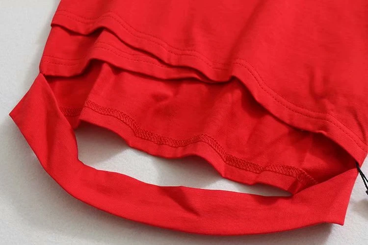 Летняя повседневная спортивная женская футболка в стиле Харадзюку красного и черного цвета, футболка с круглым вырезом и коротким рукавом, футболка с высокой талией, женские блузы