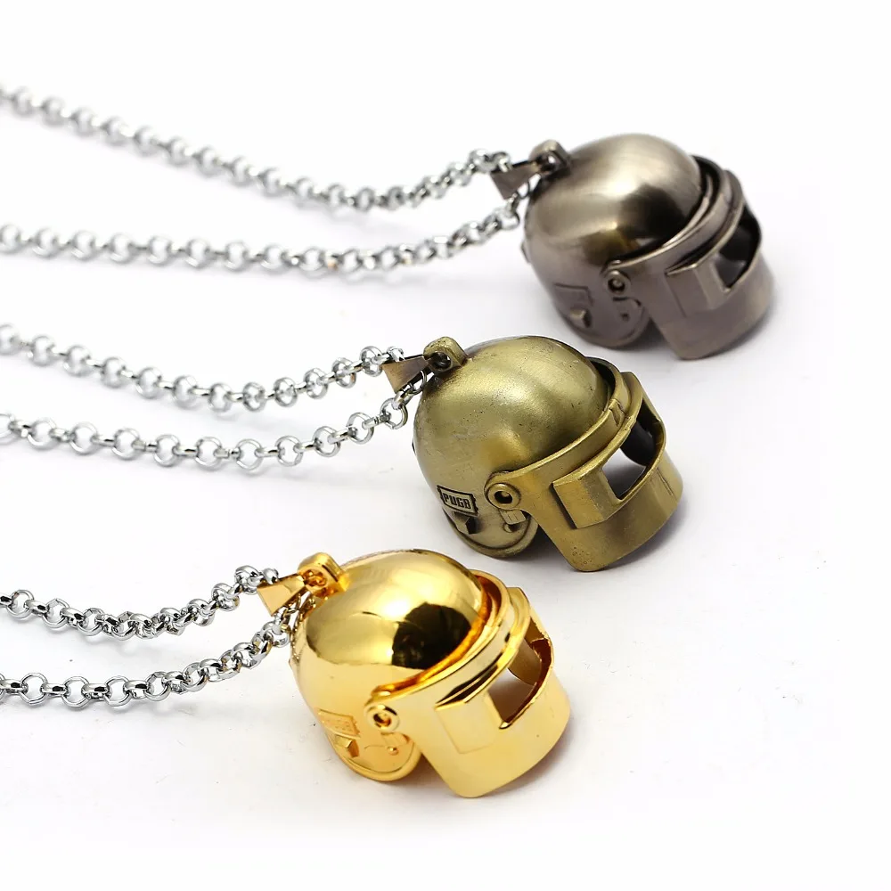 

Game Playerunknowns Battlegrounds 3D Necklace Metal PUBG Can Open Special-Forces Level 3 Helmet Pendant Necklace Men Colar