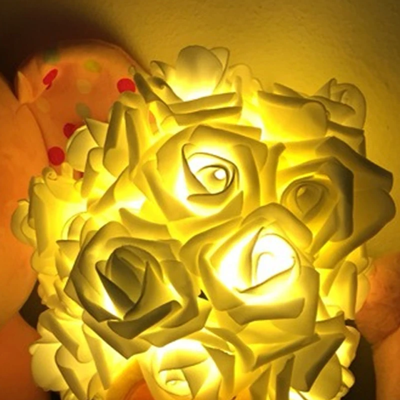 5M 20 LED romantic rose flower LED Bouquet String Lights fairy Christmas lights home Party Curtain Decoration Lights