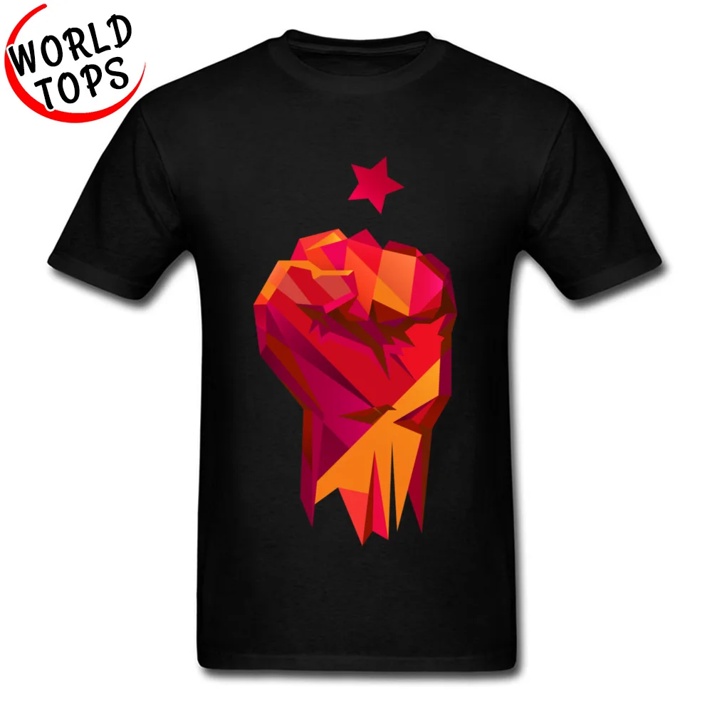Fist of Revolution T-Shirt Short Sleeve Leisure Fashionable Men's Autumn Tees Leisure T Shirt Round Collar Pure Cotton Fist of Revolution black
