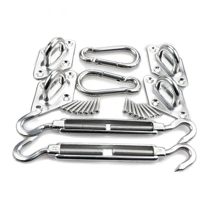 Sun Shade Sail Fixing Kit for Garden Triangular Square 304 Stainless Steel Sun Shade Accessories TSH Shop