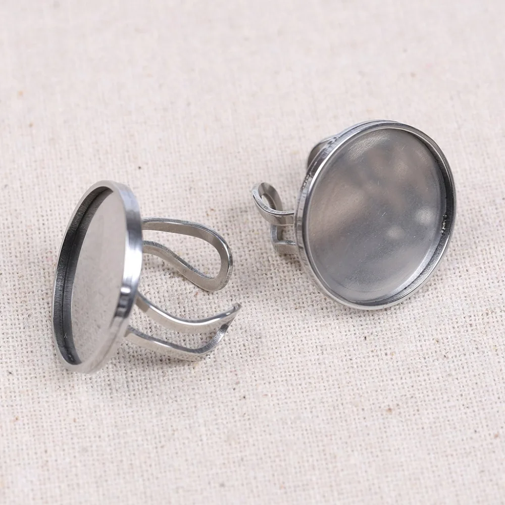 Reidgaller 5 шт. 25 мм кабошон кольцо база нержавеющая сталь пустые металлические кольца ободок лоток diy ювелирных изделий