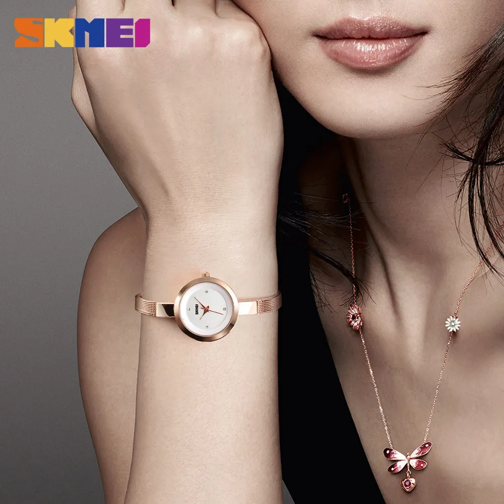 2018 новые модные Relogio Feminino SKMEI роскошные женские часы из нержавеющей стали тонкий