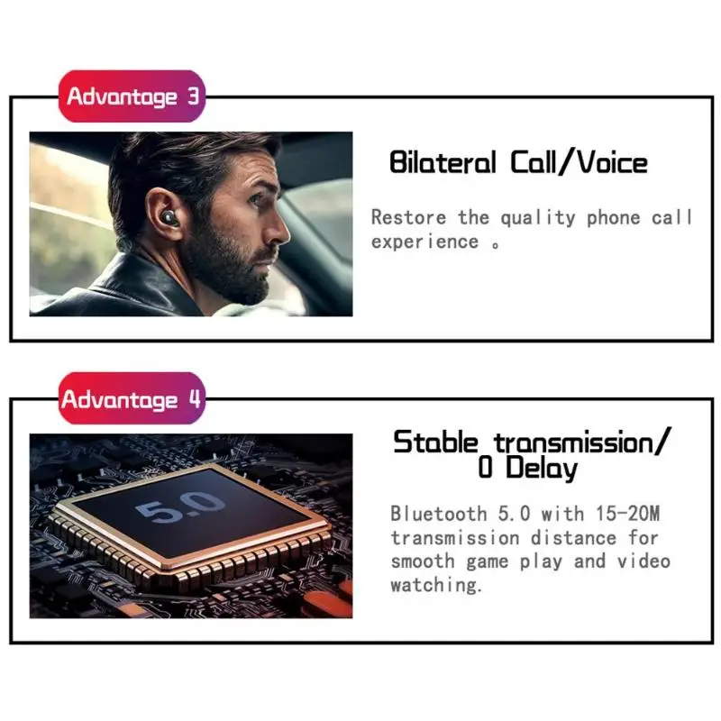 VODOOL SE6 мини наушники-вкладыши TWS с 5,0 Беспроводной Bluetooth наушники HiFi стерео спортивные наушники гарнитура с микрофоном для iOS Android телефон
