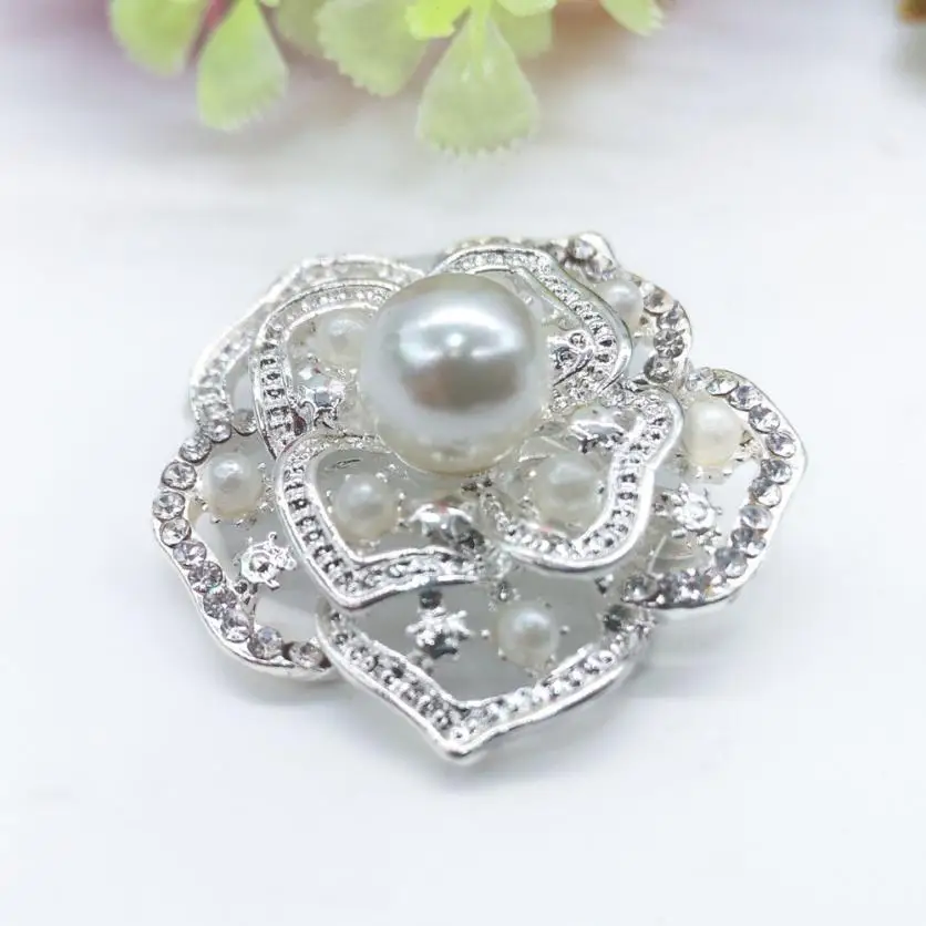 

GEMIXI High Quality Vintage Style Crystals Imitation Pearl Large Bow Brooch Wedding 4.25