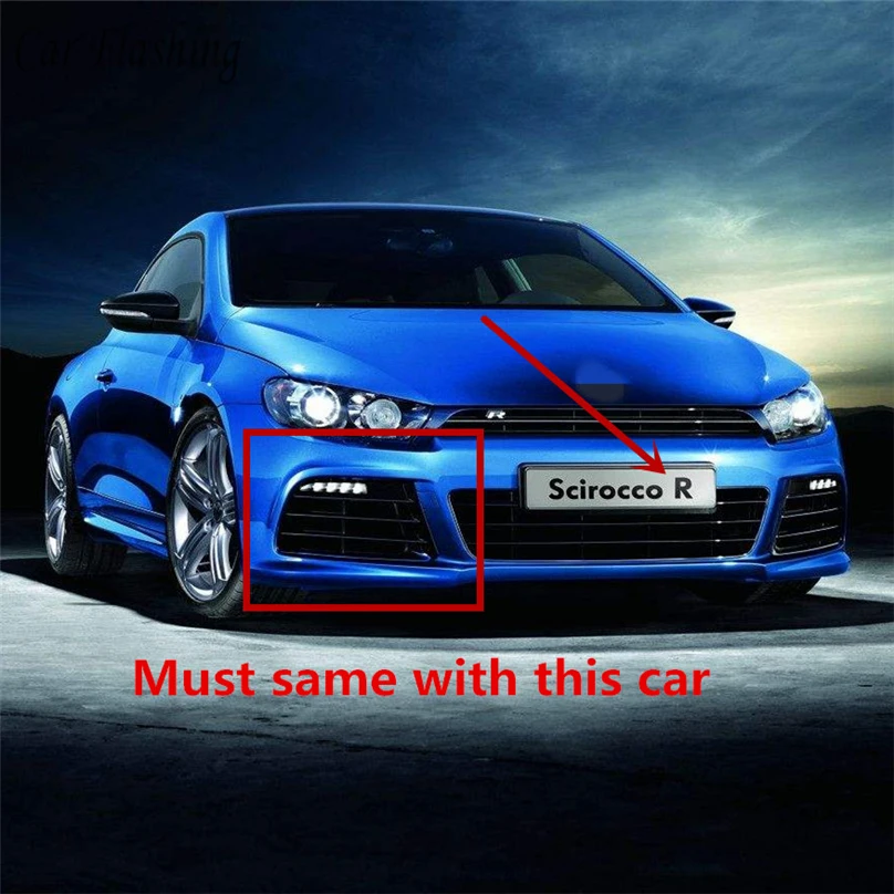 Автомобильная проблесковая для Volkswagen VW Scirocco R 2010 2011 2012 2013 светодиодный DRL дневные ходовые огни дневного света с Поворотная сигнальная лампа