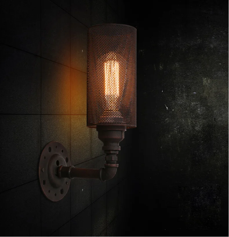 

Loft Industrial Wall Sconce Creative Mesh Hole Wall Lights Cafe Bars Decoration Wall Lamps Edison Wall Lamp