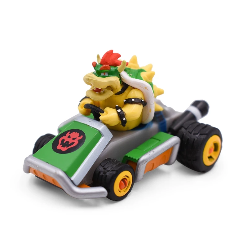 8 стилей Mario Bros Luigi Yoshi Koopa Peach Mario Kart оттягивающая машина ПВХ фигурка игрушки модельные куклы игрушка для детей подарок - Цвет: E