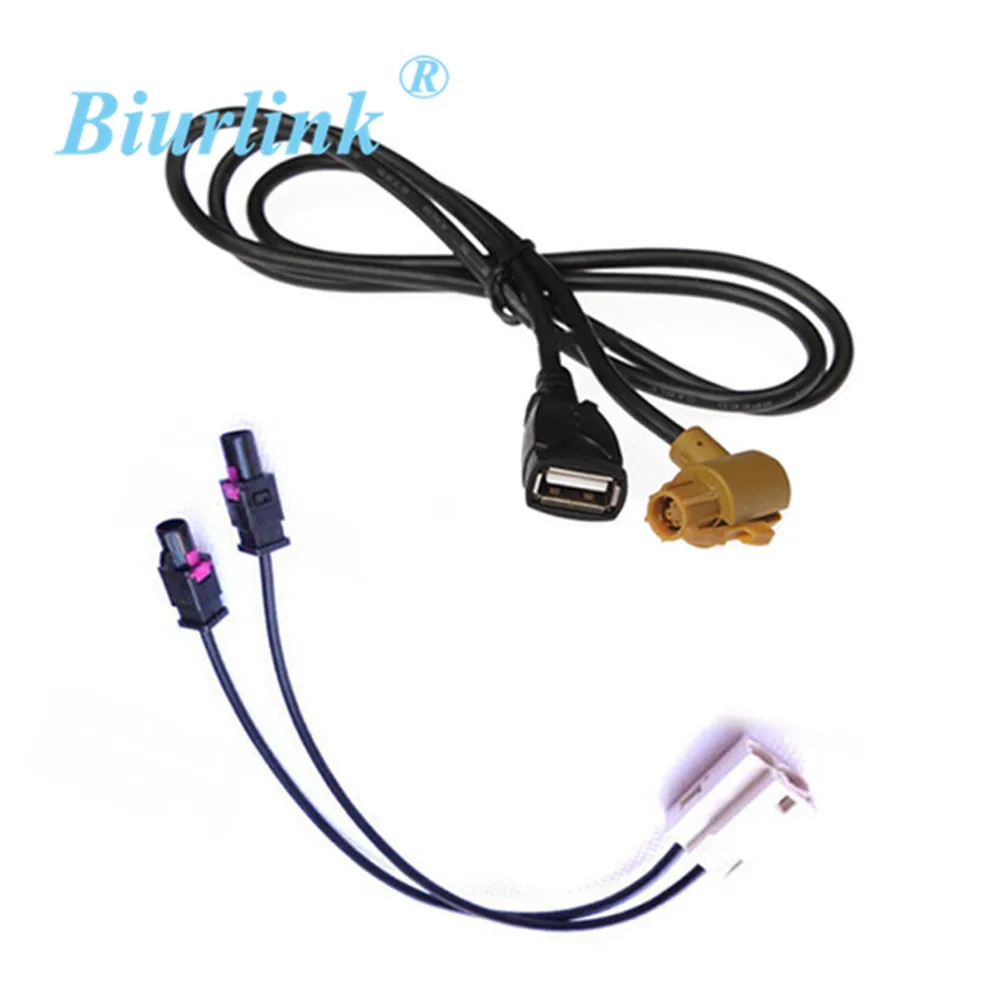 Biurlink USB Flash Drive Audio Cable/Fakra Antenna Adapter Transfer Wiring for RCD510 RNS315 Volkswagen Golf Tiguan Passat | Автомобили и