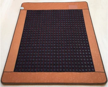 

Free Shipping Tourmaline Massage Mattress with Ochre Infared Therapy, Electric Heated Jade Mattress with PU Leather 1.0X1.9M