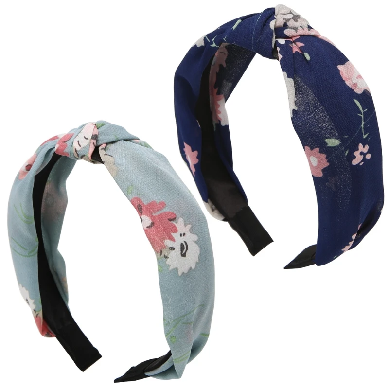 

2018 Women Vintage Headband Floral Wide Stretch Hair Band Yoga Elastic Turban Floral Twisted Knotted Headband Hair Accessories