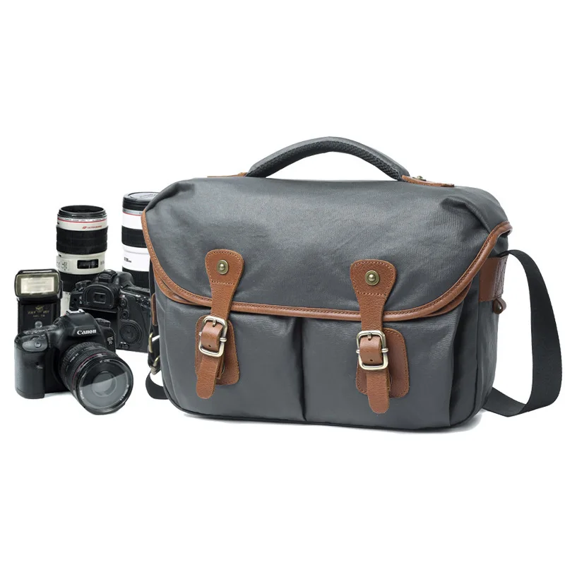 Новая водонепроницаемая сумка на плечо для камеры Мужская модная парусиновая Студенческая сумка через плечо для объектива для Canon Nikon Sony Fuji