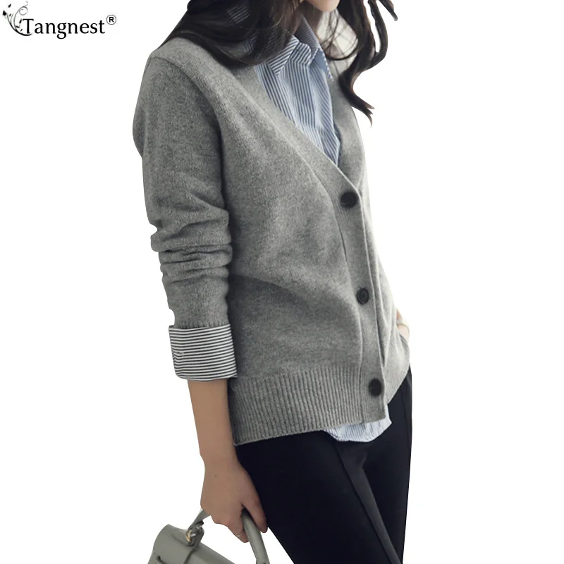 TANGNEST 2018 Spring Women OL Cardigans 30% Wool 5% Cashmere Long ...