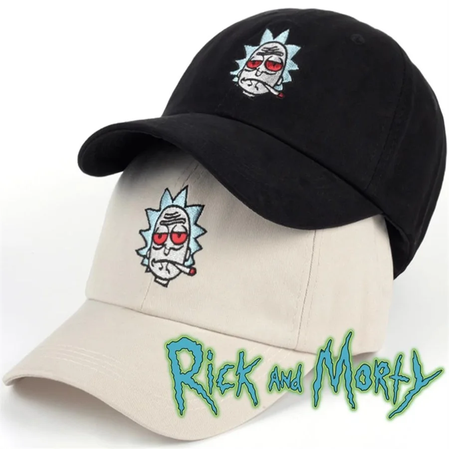 

Animation Cosplay Costumes Rick and Morty Cap Adlut Unisex Adjustable Baseball Caps Adult Hat Stoned Rick Smoking Xmas Gifts