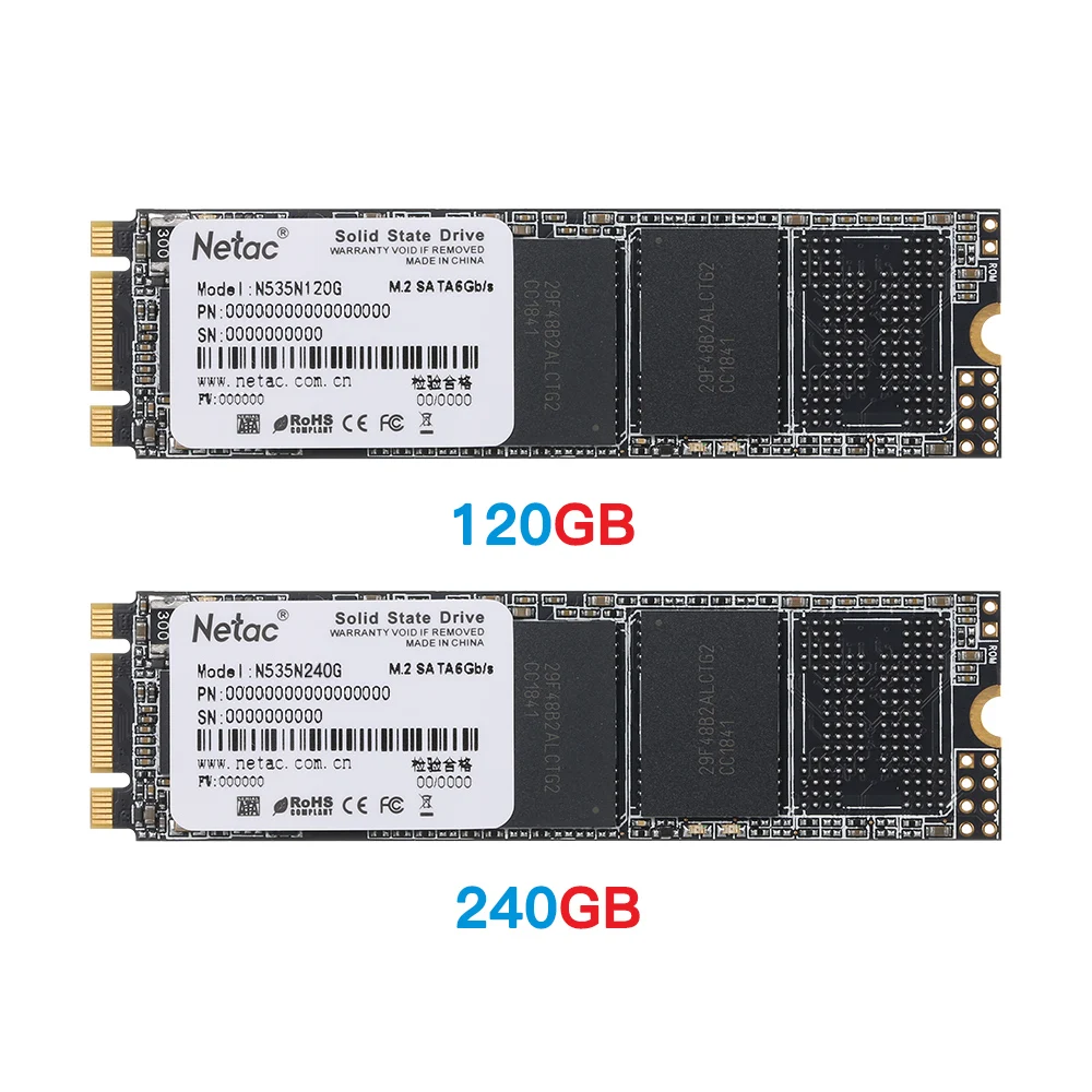 Netac N535N M.2 2280 SSD 120 GB 240 GB SATAIII 6 ГБ/сек. MLC/TLC Internal Solid State Drive 120 240 GB портативных ПК жесткий диск компьютера