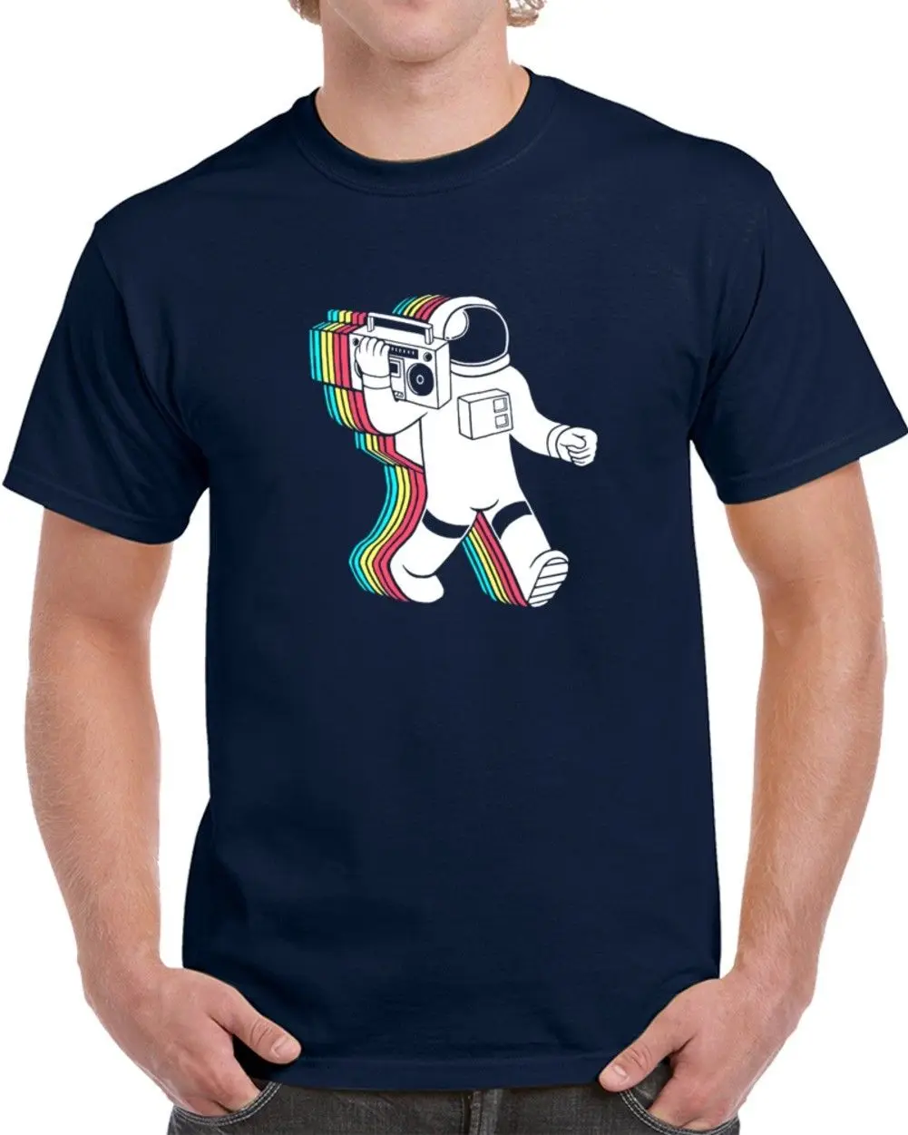 Astronaut Cool Music Old School Retro Parody T Shirt Casual pride t shirt men Unisex Fashion tshirt | Мужская одежда