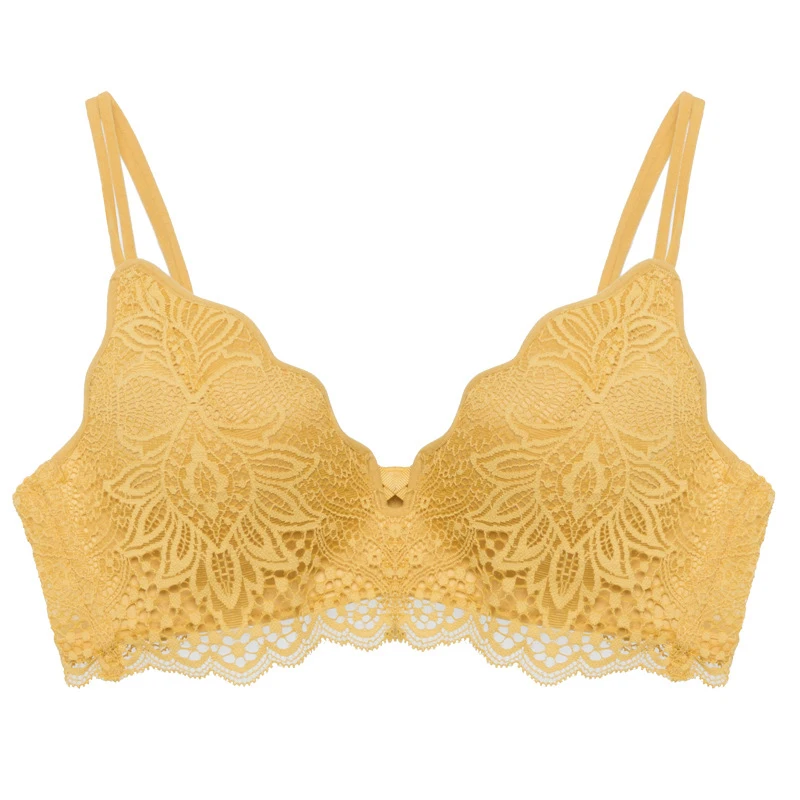 Women Sexy Lace Bra Padded Wireless Ladies Solid Color Push Up Bralet Underwear