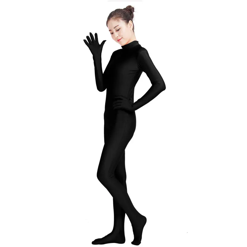 Ensnovo Black Spandex Zentai Full Body Skin Tight Jumpsuit Unisex Zentai Suit Bodysuit Costume for Women Unitard Lycra Dancewear Ensnovo Black Spandex Zentai Full Body Skin Tight Jumpsuit Unisex Zentai Suit Bodysuit Costume for Women Unitard Lycra Dancewear