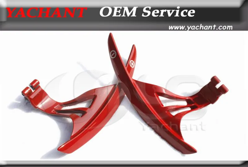

Lengthened Competition Shift Paddle Fit for 08-16 R35 GTR GTR35 AT Style Glossy Red Aluminium Smooth Steering Wheel Shifter 2pcs