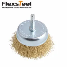 3-дюймовый проволочная щетка с 1/" Шестигранным хвостовиком гофрированные закаленное Стальная Проволока Кисти