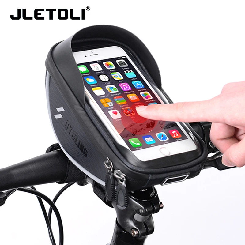 

JLETOLI Bicycle Bag Reflective Mtb Handlebar Bag Waterproof Cycling Top Tube Bag Phone Case Mountain Bike Accessories