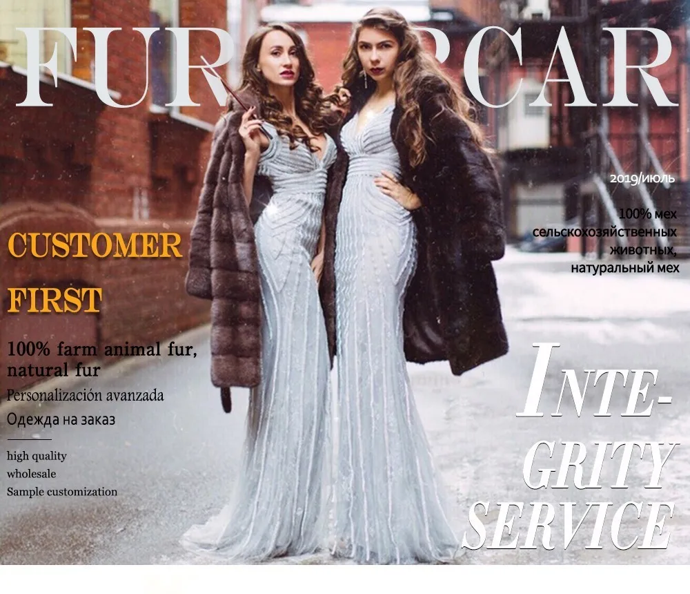 FURSARCAR New Winter Parka Luxury Women Natural Fur Jacket With Real Fox Fur Collar& Cuff Female Fashion Long Parkas Coat