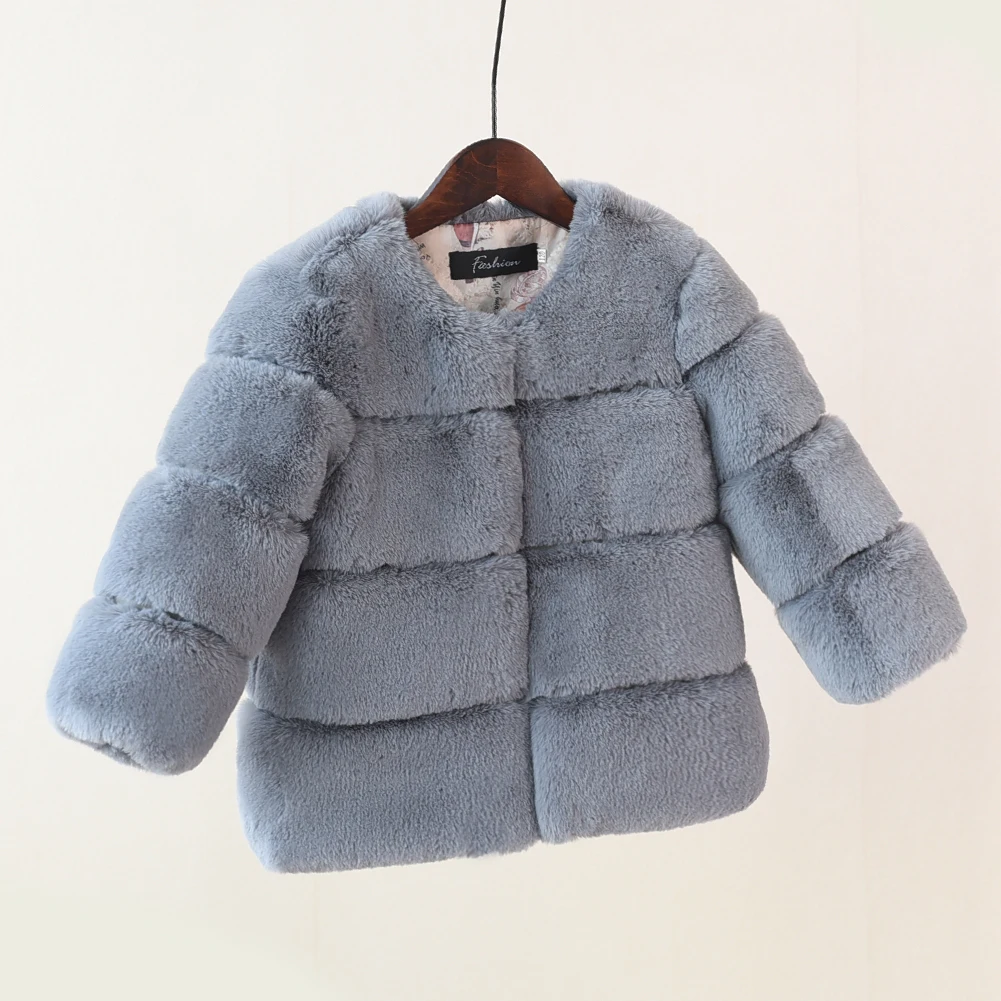 Осенне-зимняя одежда для маленьких девочек, пальто с искусственным мехом, толстые теплые куртки и пальто, детская верхняя одежда, пальто