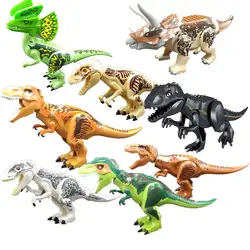 2 шт. Юрский Мир тираннозавр рекс Indoraptor Pterosauria динозавр строительные блоки кирпичи экшн-игрушка-подарок для детей