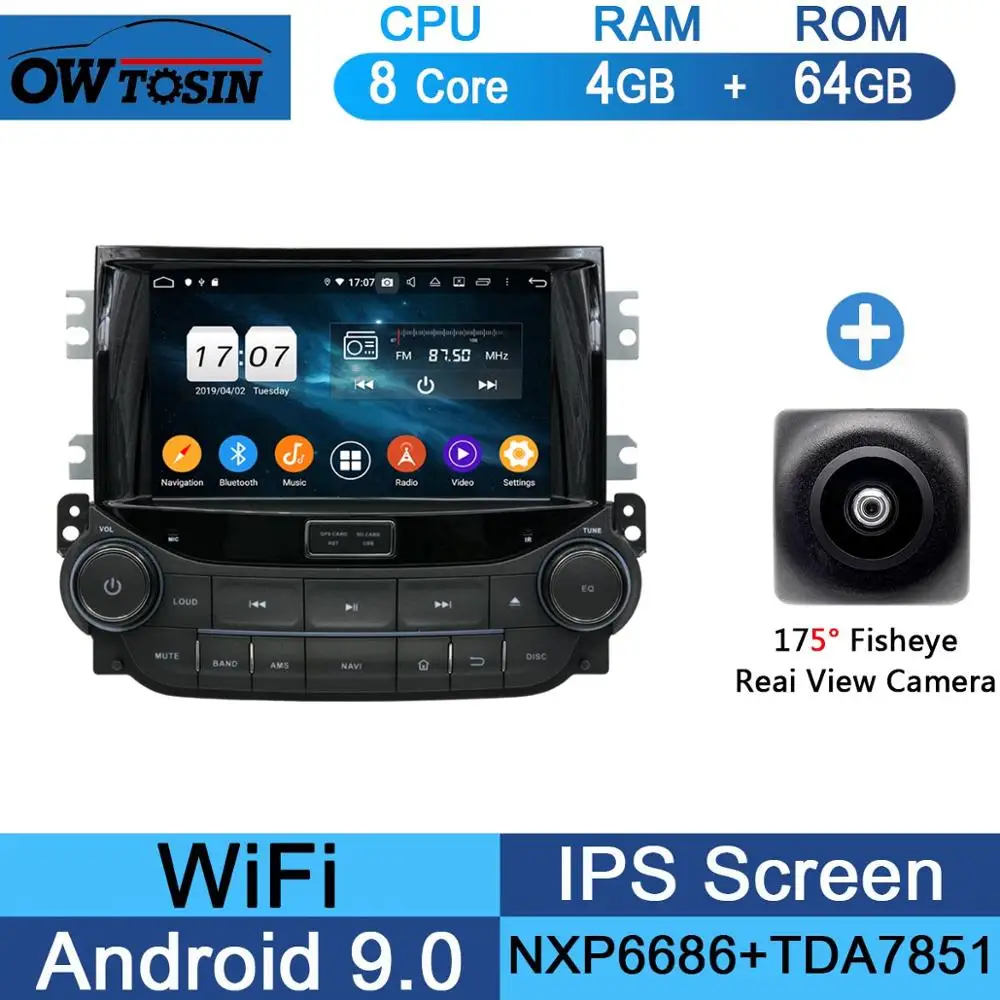 " ips 1920*1080 8 Core 4G ram+ 64G rom Android 9,0 автомобильный dvd-плеер для Chevrolet Malibu 2012 2013 DSP радио gps - Цвет: 64G Fisheye Camera
