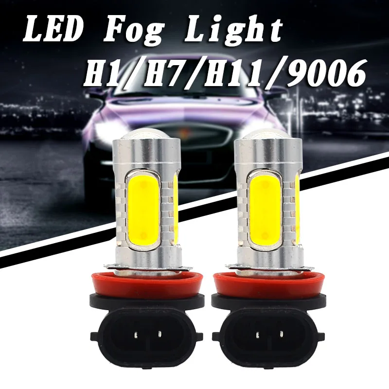

SKYJOYCE 1 Pair High Power AC 12V 7.5W H1 H7 H11 9005 9006 LED Fog Light 3000K Yellow White Car Headlight H8 H11 LED Fog Light