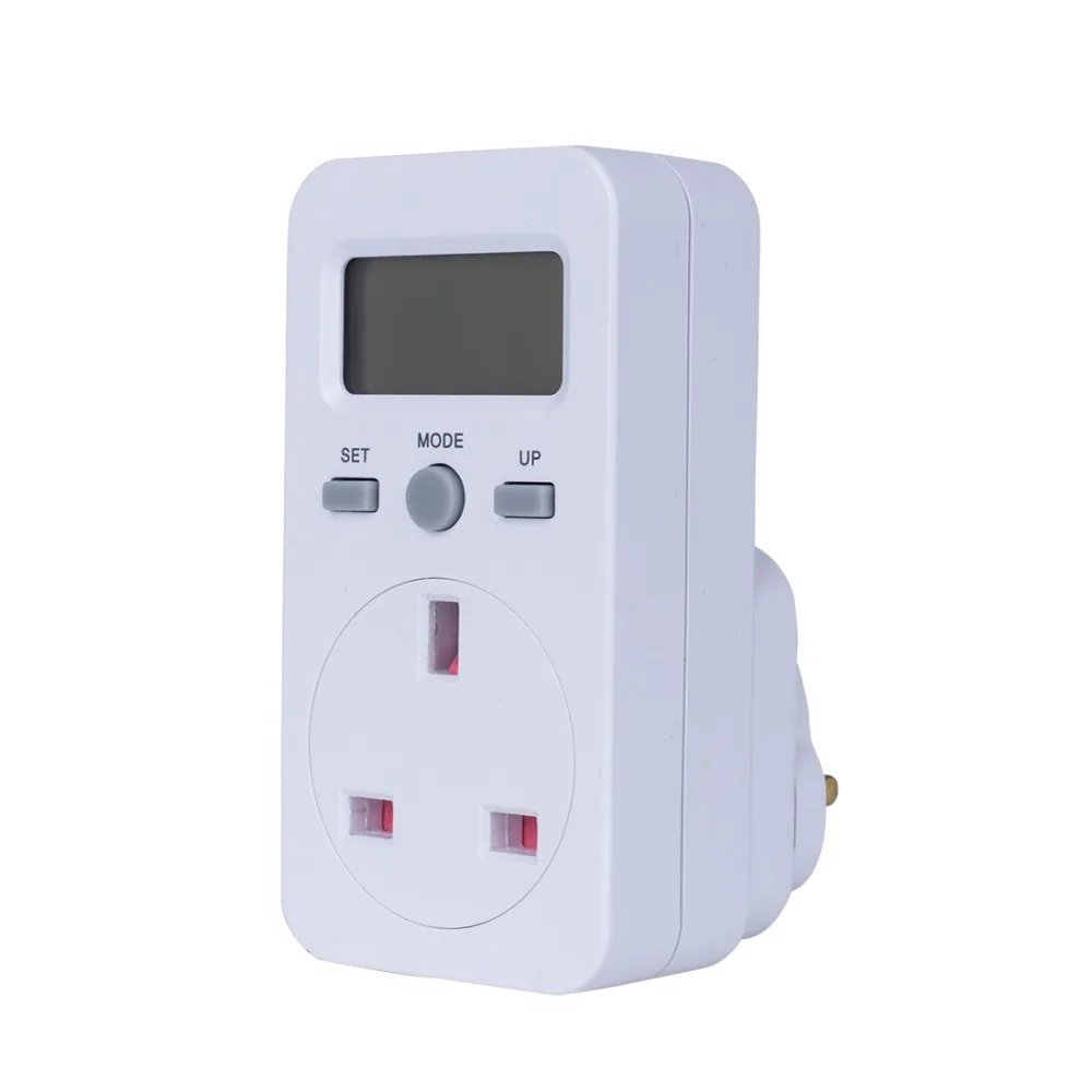 UK Plug LCD Energy Power Meter Plug in Digital wattmeter Electricity