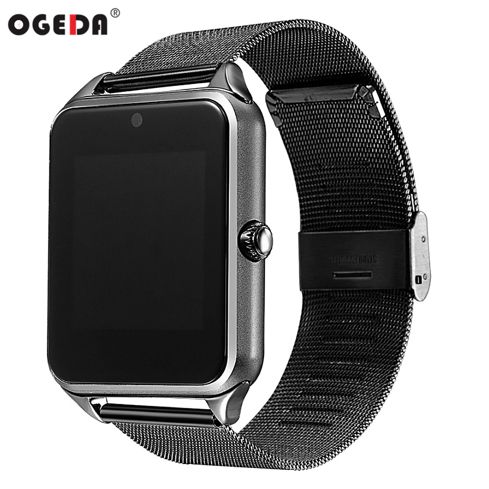 

2019 OGEDA Stainless Steel GT08 Smart Watches 2g call calling card CD card Bluetooth support Android and iOS LED smartwatch Z60