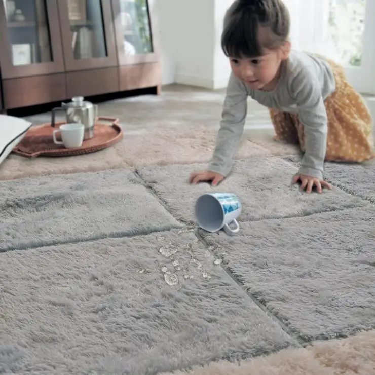 

10pcs/Lot Long Hair Carpet Living Room Door Mat Puzzle Mat Baby Crawling Cutting Area Rug Kids Play Carpet Tatami Mosaic Floor
