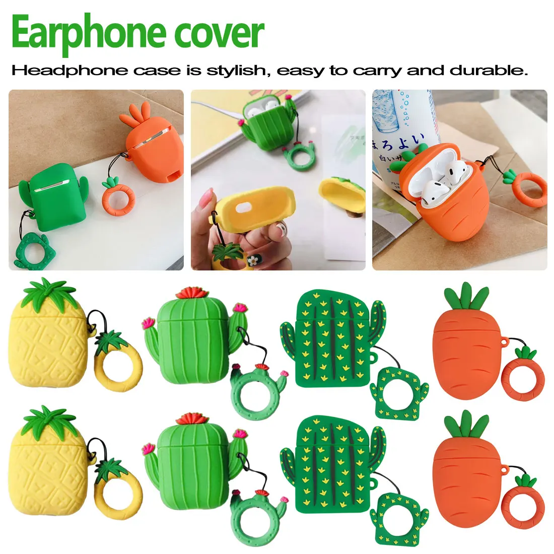 

3D Cute Case for Airpods Earphone Case Soft Silicone Earphone Cover for Earpods Case Protective Skin Coque Cover for Airpods 1 2