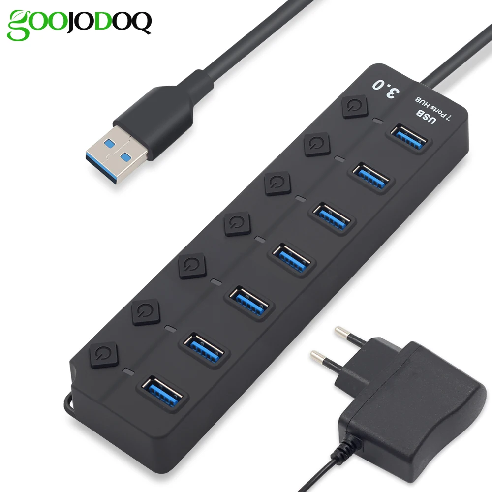 Разветвитель usb хаб 3 0 с 4 / 7 портами индивидуальными выключателями питания
