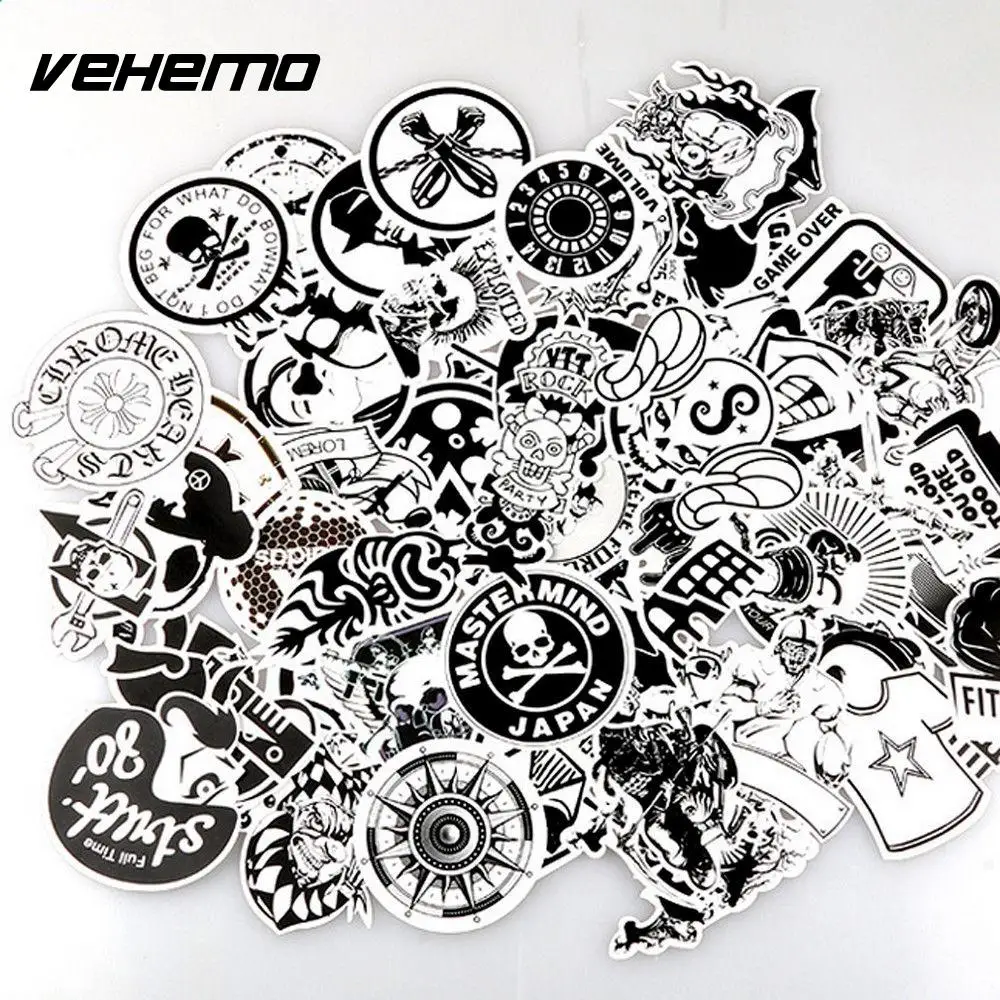 

Vehemo Black and White 60pcs Fashion Creative Bomb Decal Laptop Computer Car Sticker Desk Graffiti Sticker Phone