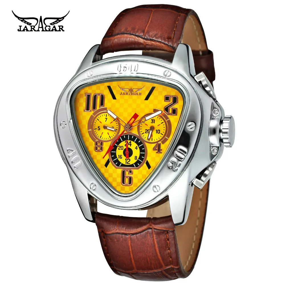 

Unique Dial Men Triangle Automatic Watches Cobra Army Mechanical Genuine Leather Bands Watch Relogio Masculino