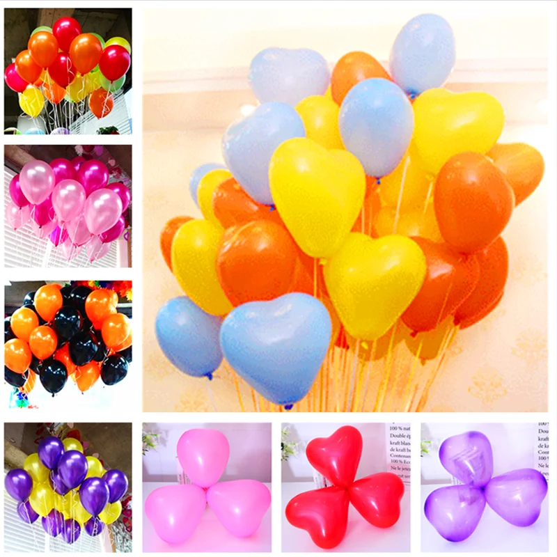 

10pcs 12inch 2.2g Heart Pearl Latex Balloons Wedding Decorations Inflatable Air Balls Happy Birthday Party Kid Ballon Supplies