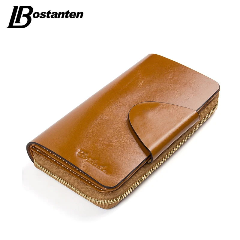 BOSTANTEN Real Genuine Leather Women Wallets Brand Designer High Quality Cell phone Card Holder