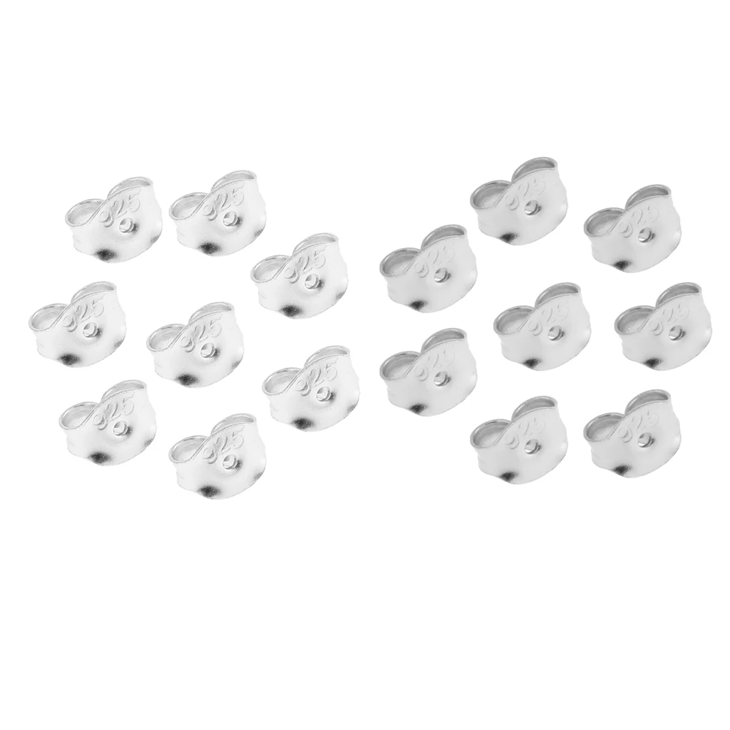 16 Pieces 925 Replacement Earring Backs Stoppers for Ear Studs DIY Craft