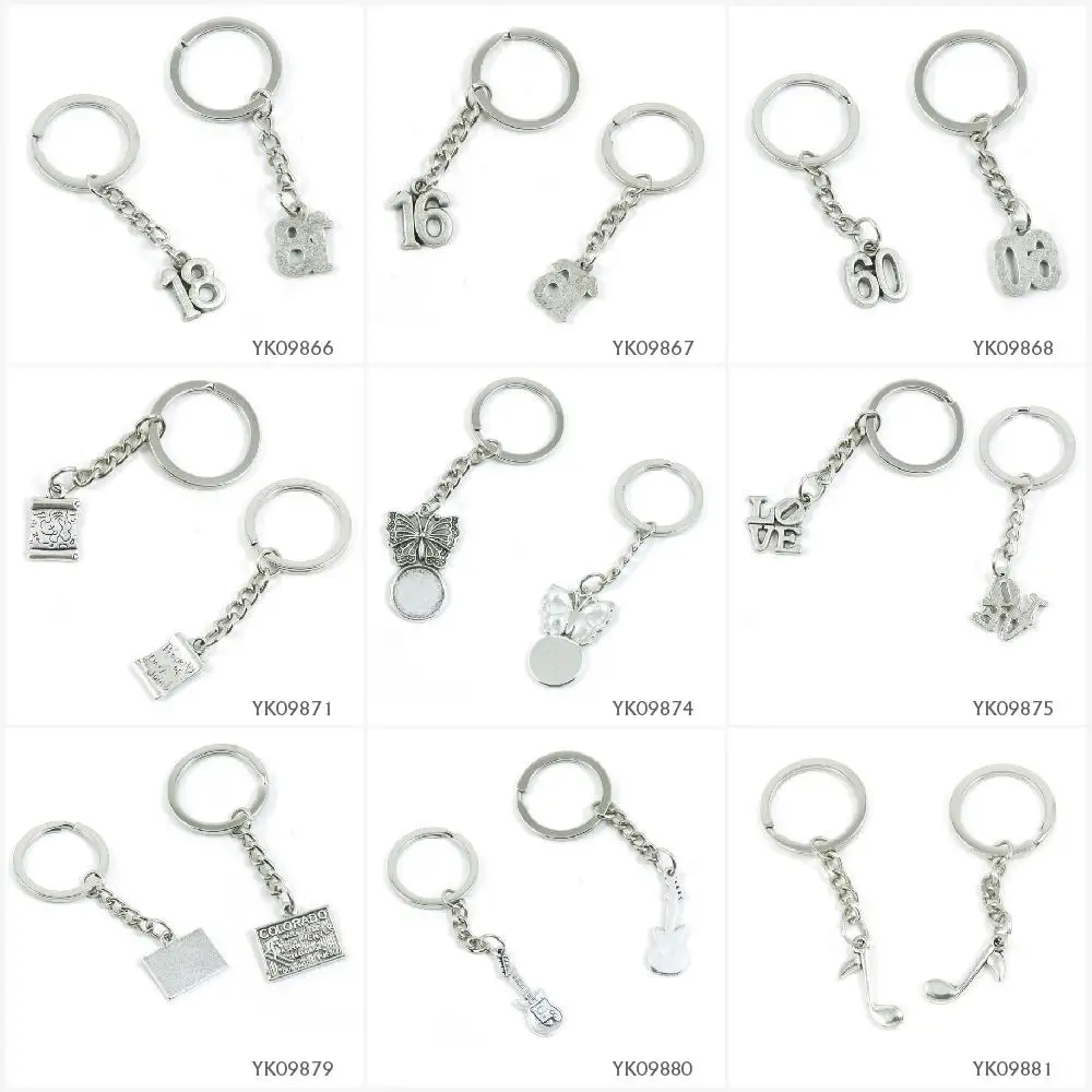 

Metal Antique Silver Keychain Keyring Keytag Key Chain Ring Number Numeral 18 Tag 16 60 Treasure Map Butterfly Cabochon Base Bla