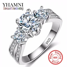 Anillo de La Joyería fina Real de Plata 925 Anillos de Bodas de Plata conjunto de 1 quilates sona diamant cz anillos de compromiso para las mujeres AR036