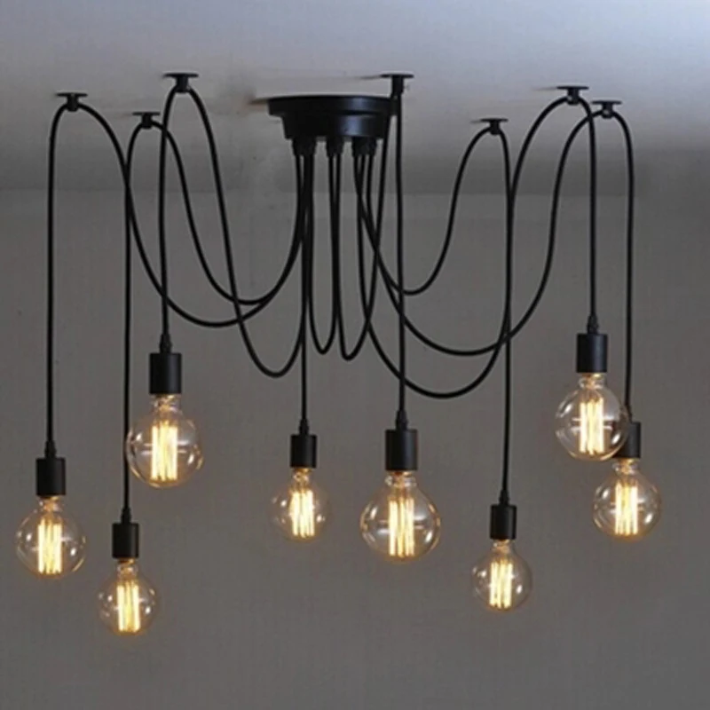 Vintage Nordic Spider Pendant Lamp Multiple Adjustable Retro Lights Loft Classic Decorative Fixture Lighting Led Home | Освещение