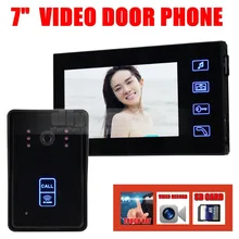 DIYSECUR Video Record 7 Inch Video Door Phone Intercom Doorbell Home Security Kit Touch Key Camera Monitor RFID Keyfobs SD Card