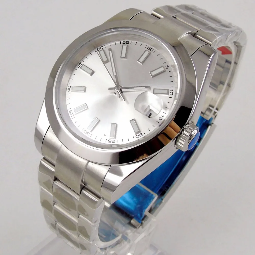 Luxury Fashionable 40MM BLIGER White Big Face Dial Men's Watch Polished