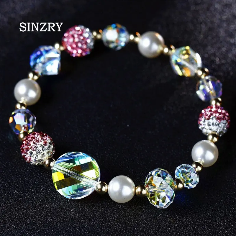 

SINZRY JEWELRY Handmade glass crystal Charm Bracelets Luxury imported Austria crystal rhinestone ball Bracelets