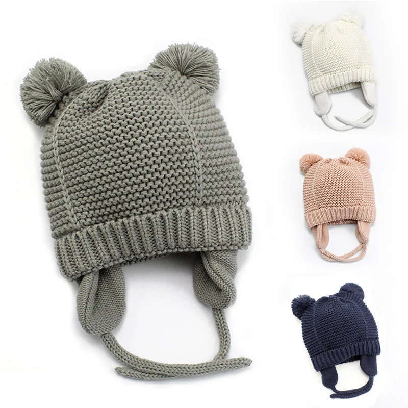 

Baby Winter Hat Warm Knitted Baby Boy Girl Hat Cute Pompom Kids Children Hat Toddler Beanie Cap Bonnet Enfant Photography Props