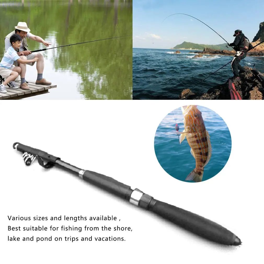 

Ultra-short Foldable Fishing Rod Pole Portable Telescopic Fishing Tackle Fishing Accessories Cast Pole 1.3/1.6/1.8M NEW