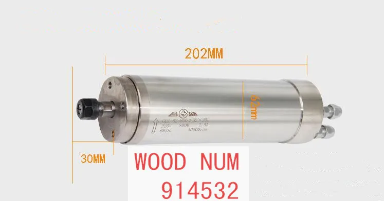 

800 w 62 mm diameter water-cooled spindle motor spindle motor